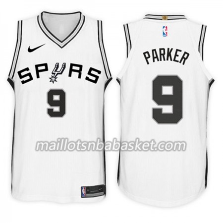 Maillot Homme San Antonio Spurs Tony Parker 9 Nike 2017-18 Blanc Swingman